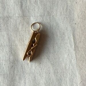 14kt Gold Clothespin Charm Pendant